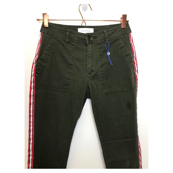 POPSUGAR | Hi-Rise Ankle Cropped Side Stripe Pants - Picture 3 of 9